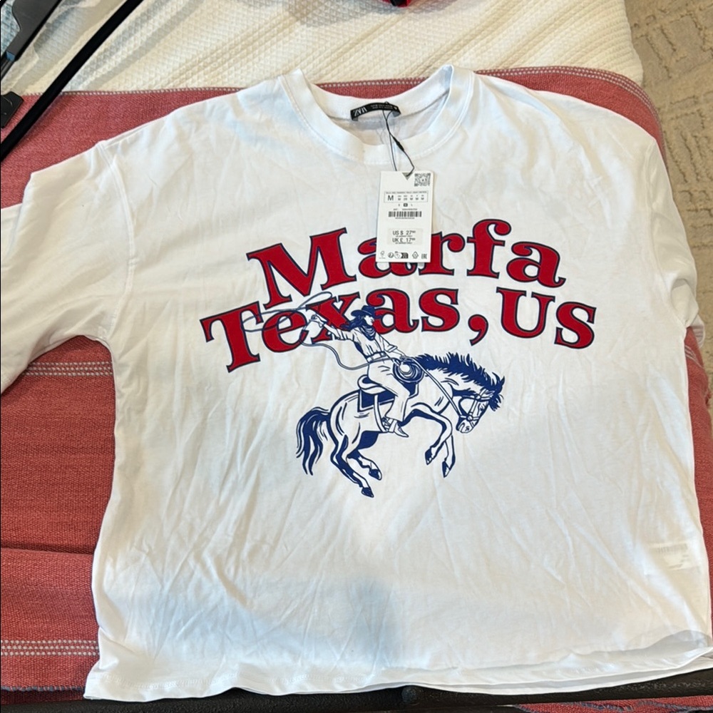 Zara White Marfa Texas T-Shirt